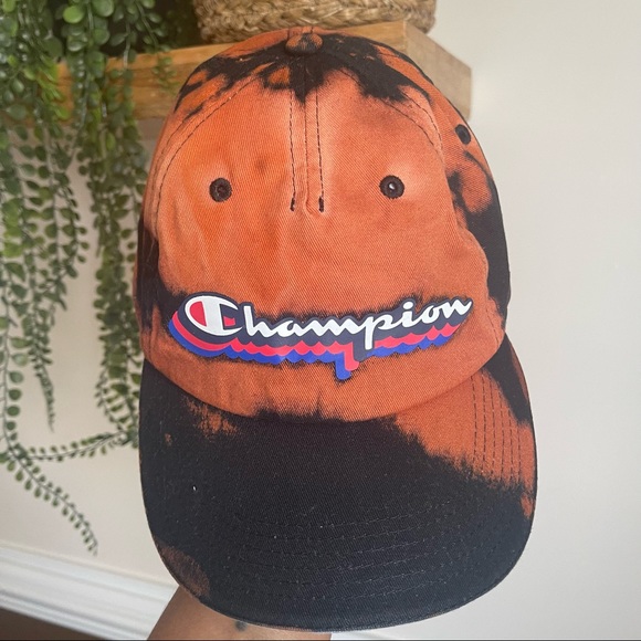 Champion Spellout Custom One Of A Kind Bleach Splatter Dad Hat OS - Picture 2 of 6